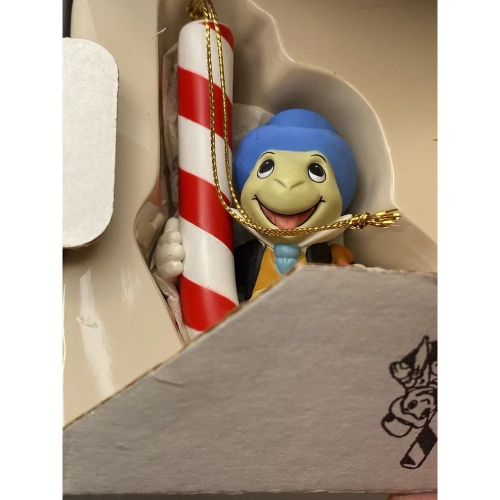 Jiminy Cricket on Candy Cane - Disney Christmas Ornament Grolier Vintage In Box